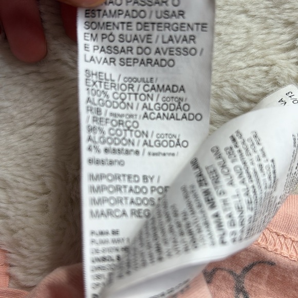 Puma Cotton Pink Short Sleeve Motivational Top Small - Picture 7 of 8